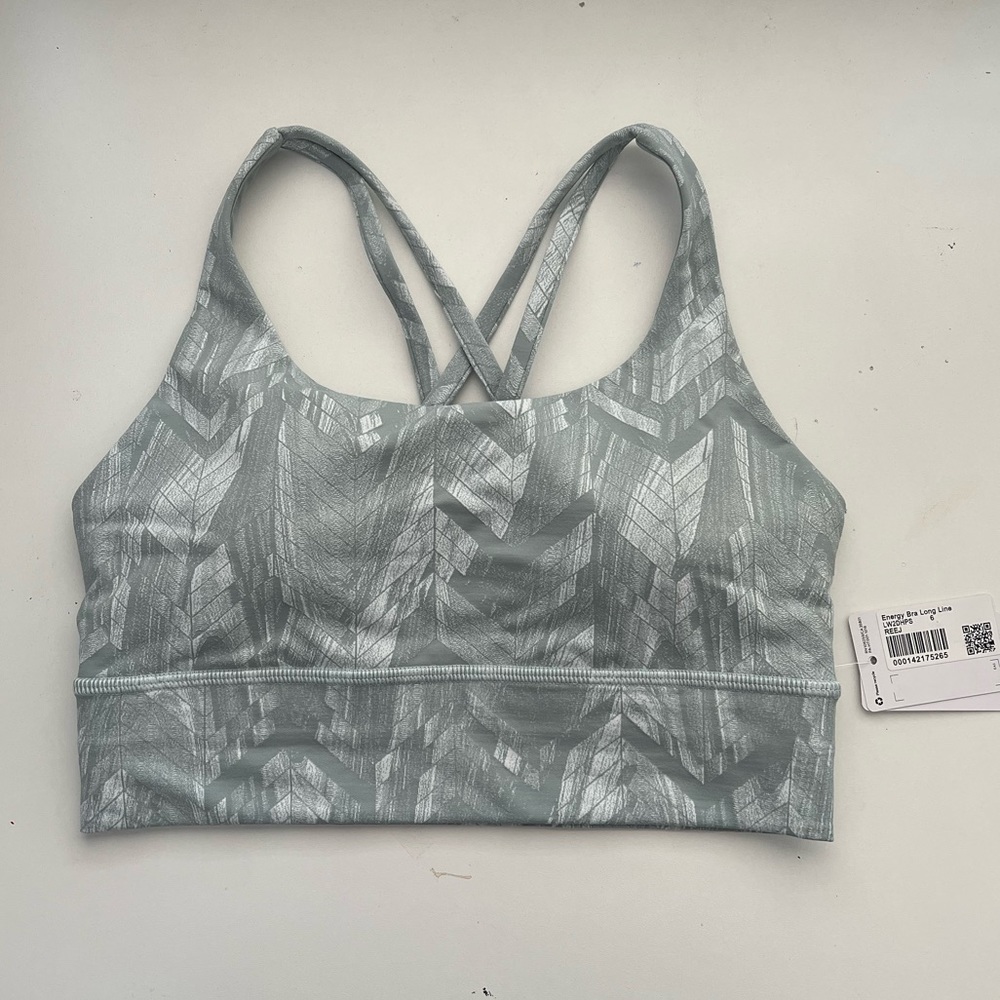 Lululemon Longline Energy Bra Reverberate Chevron, size 6